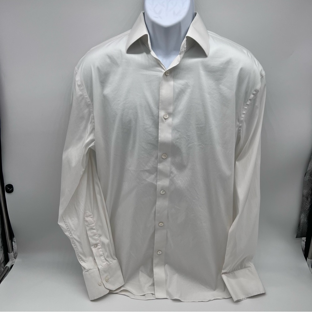Bonobos White Dress Shirt Crisp Cotton Formal-Size 16/34”